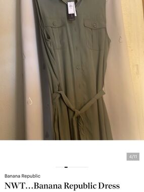 NWT…Banana Republic Dress Olive Green
